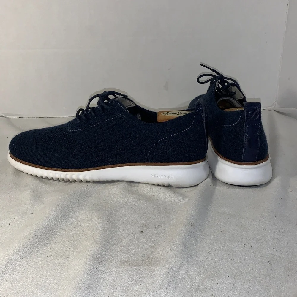 Cole Haan Men's 2.Zerogrand Navy Knit Lace-Up Casual Sneakers